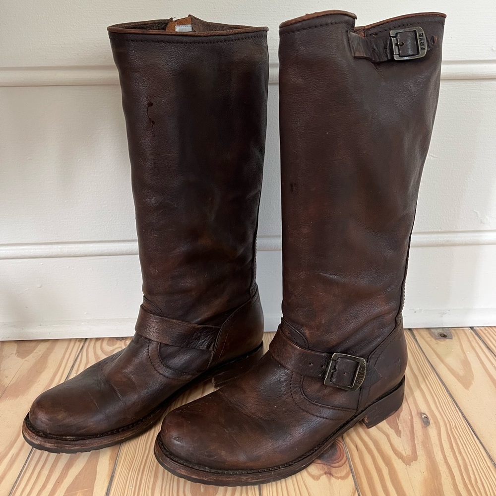 Authentic Frye Boots - Veronica Slouch Dark Brown